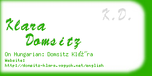 klara domsitz business card